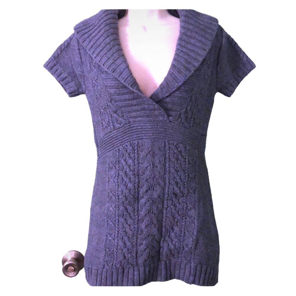 Banana Republic S Gray Tunic Sweater Short Sleeve